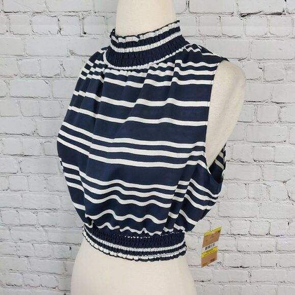 Rachel Rachel Roy Turtleneck Top Striped cropped M new - Picture 4 of 7